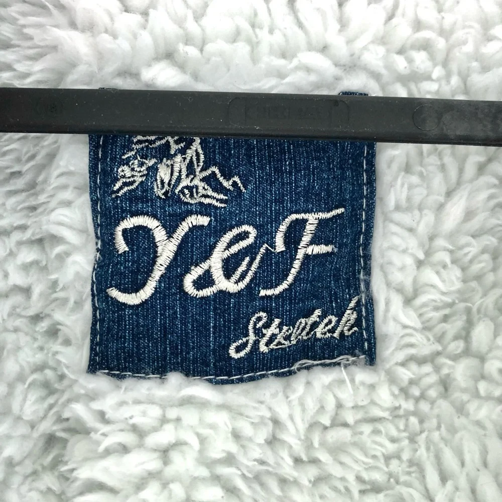 Blue Jean Jacket with White Sherpa Lining - Picture 2 of 4